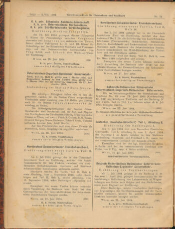 Verordnungs-Blatt für Eisenbahnen und Schiffahrt: Veröffentlichungen in Tarif- und Transport-Angelegenheiten 19040702 Seite: 8