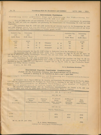 Verordnungs-Blatt für Eisenbahnen und Schiffahrt: Veröffentlichungen in Tarif- und Transport-Angelegenheiten 19040702 Seite: 9