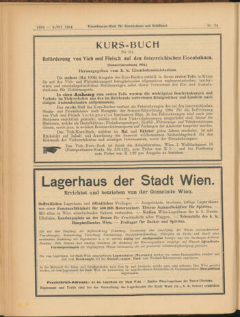 Verordnungs-Blatt für Eisenbahnen und Schiffahrt: Veröffentlichungen in Tarif- und Transport-Angelegenheiten 19040705 Seite: 10