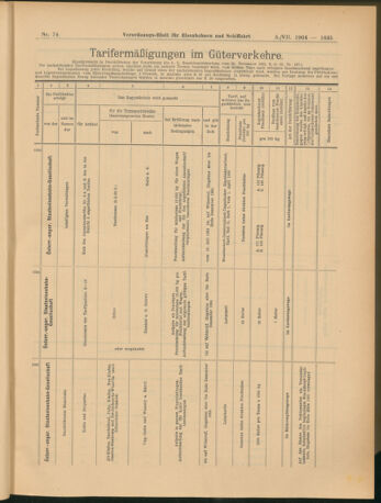 Verordnungs-Blatt für Eisenbahnen und Schiffahrt: Veröffentlichungen in Tarif- und Transport-Angelegenheiten 19040705 Seite: 11