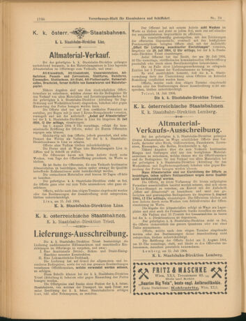 Verordnungs-Blatt für Eisenbahnen und Schiffahrt: Veröffentlichungen in Tarif- und Transport-Angelegenheiten 19040716 Seite: 6