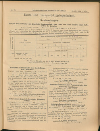 Verordnungs-Blatt für Eisenbahnen und Schiffahrt: Veröffentlichungen in Tarif- und Transport-Angelegenheiten 19040716 Seite: 7