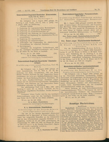 Verordnungs-Blatt für Eisenbahnen und Schiffahrt: Veröffentlichungen in Tarif- und Transport-Angelegenheiten 19040716 Seite: 8