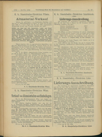 Verordnungs-Blatt für Eisenbahnen und Schiffahrt: Veröffentlichungen in Tarif- und Transport-Angelegenheiten 19040719 Seite: 14