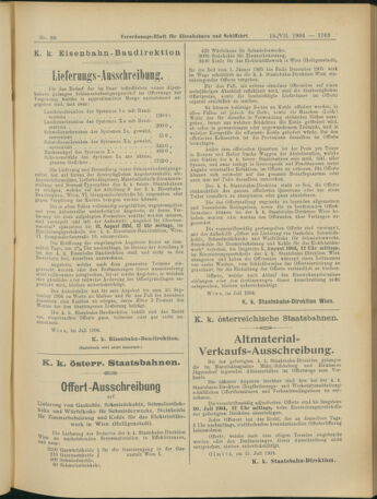 Verordnungs-Blatt für Eisenbahnen und Schiffahrt: Veröffentlichungen in Tarif- und Transport-Angelegenheiten 19040719 Seite: 15