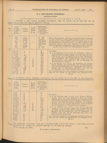 Verordnungs-Blatt für Eisenbahnen und Schiffahrt: Veröffentlichungen in Tarif- und Transport-Angelegenheiten 19040721 Seite: 9