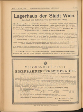 Verordnungs-Blatt für Eisenbahnen und Schiffahrt: Veröffentlichungen in Tarif- und Transport-Angelegenheiten 19040726 Seite: 16