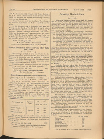 Verordnungs-Blatt für Eisenbahnen und Schiffahrt: Veröffentlichungen in Tarif- und Transport-Angelegenheiten 19040726 Seite: 7