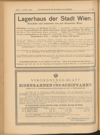 Verordnungs-Blatt für Eisenbahnen und Schiffahrt: Veröffentlichungen in Tarif- und Transport-Angelegenheiten 19040802 Seite: 20