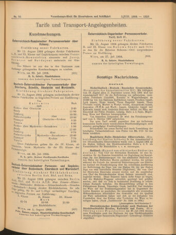 Verordnungs-Blatt für Eisenbahnen und Schiffahrt: Veröffentlichungen in Tarif- und Transport-Angelegenheiten 19040802 Seite: 7