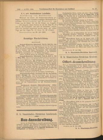 Verordnungs-Blatt für Eisenbahnen und Schiffahrt: Veröffentlichungen in Tarif- und Transport-Angelegenheiten 19040804 Seite: 8