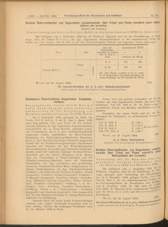 Verordnungs-Blatt für Eisenbahnen und Schiffahrt: Veröffentlichungen in Tarif- und Transport-Angelegenheiten 19040818 Seite: 10