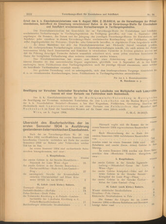 Verordnungs-Blatt für Eisenbahnen und Schiffahrt: Veröffentlichungen in Tarif- und Transport-Angelegenheiten 19040823 Seite: 2