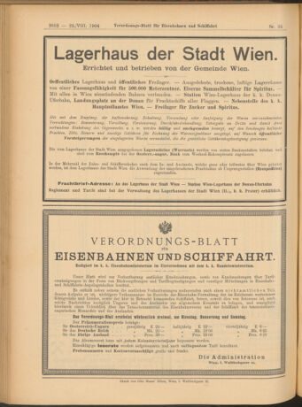 Verordnungs-Blatt für Eisenbahnen und Schiffahrt: Veröffentlichungen in Tarif- und Transport-Angelegenheiten 19040825 Seite: 16