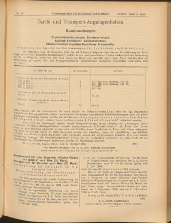 Verordnungs-Blatt für Eisenbahnen und Schiffahrt: Veröffentlichungen in Tarif- und Transport-Angelegenheiten 19040830 Seite: 11