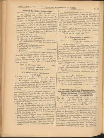 Verordnungs-Blatt für Eisenbahnen und Schiffahrt: Veröffentlichungen in Tarif- und Transport-Angelegenheiten 19040830 Seite: 14