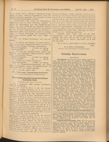 Verordnungs-Blatt für Eisenbahnen und Schiffahrt: Veröffentlichungen in Tarif- und Transport-Angelegenheiten 19040830 Seite: 15