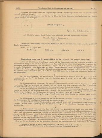 Verordnungs-Blatt für Eisenbahnen und Schiffahrt: Veröffentlichungen in Tarif- und Transport-Angelegenheiten 19040830 Seite: 4