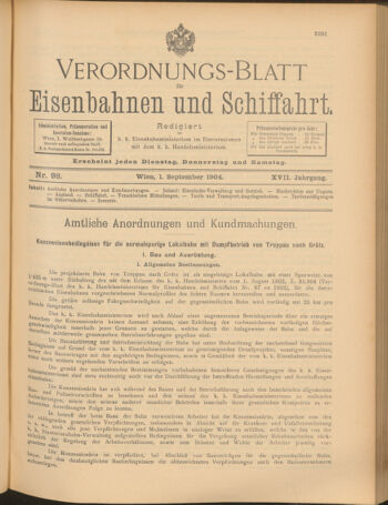 Verordnungs-Blatt für Eisenbahnen und Schiffahrt: Veröffentlichungen in Tarif- und Transport-Angelegenheiten