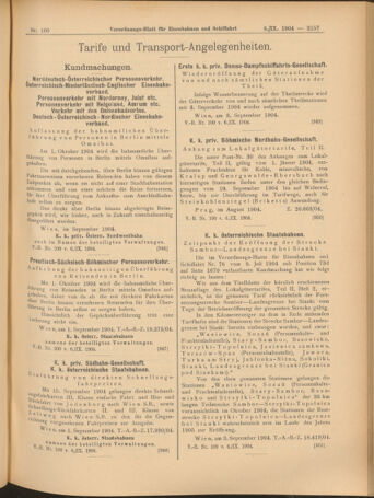 Verordnungs-Blatt für Eisenbahnen und Schiffahrt: Veröffentlichungen in Tarif- und Transport-Angelegenheiten 19040906 Seite: 21