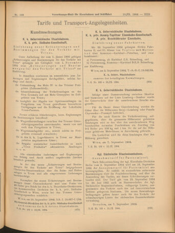 Verordnungs-Blatt für Eisenbahnen und Schiffahrt: Veröffentlichungen in Tarif- und Transport-Angelegenheiten 19040913 Seite: 19