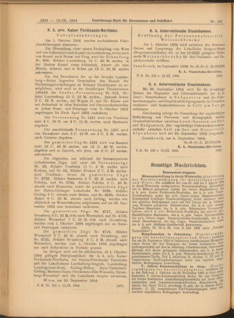 Verordnungs-Blatt für Eisenbahnen und Schiffahrt: Veröffentlichungen in Tarif- und Transport-Angelegenheiten 19040913 Seite: 20