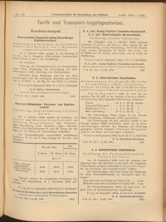 Verordnungs-Blatt für Eisenbahnen und Schiffahrt: Veröffentlichungen in Tarif- und Transport-Angelegenheiten 19040915 Seite: 11