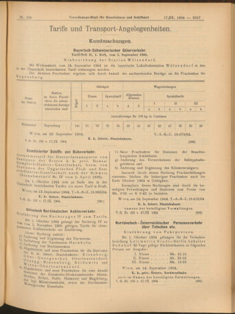 Verordnungs-Blatt für Eisenbahnen und Schiffahrt: Veröffentlichungen in Tarif- und Transport-Angelegenheiten 19040917 Seite: 9