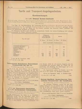 Verordnungs-Blatt für Eisenbahnen und Schiffahrt: Veröffentlichungen in Tarif- und Transport-Angelegenheiten 19041001 Seite: 7