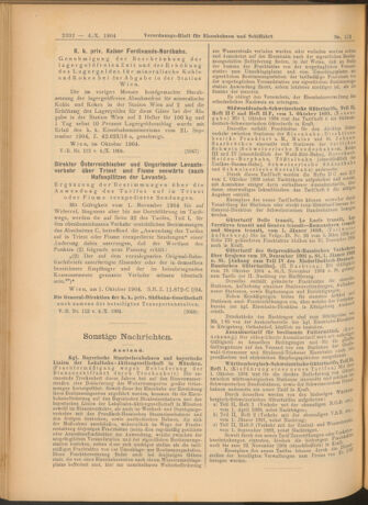 Verordnungs-Blatt für Eisenbahnen und Schiffahrt: Veröffentlichungen in Tarif- und Transport-Angelegenheiten 19041004 Seite: 8