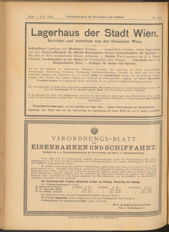 Verordnungs-Blatt für Eisenbahnen und Schiffahrt: Veröffentlichungen in Tarif- und Transport-Angelegenheiten 19041006 Seite: 16