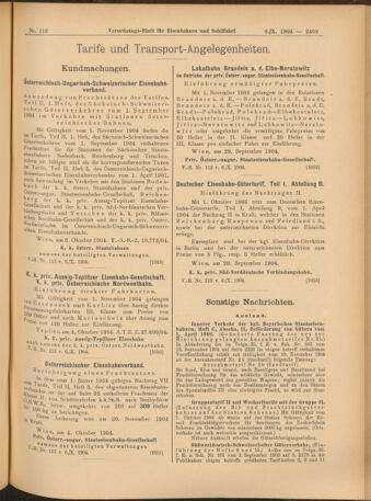 Verordnungs-Blatt für Eisenbahnen und Schiffahrt: Veröffentlichungen in Tarif- und Transport-Angelegenheiten 19041006 Seite: 5