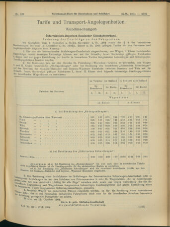 Verordnungs-Blatt für Eisenbahnen und Schiffahrt: Veröffentlichungen in Tarif- und Transport-Angelegenheiten 19041027 Seite: 5