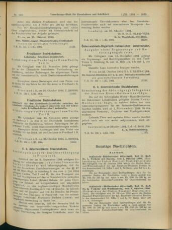 Verordnungs-Blatt für Eisenbahnen und Schiffahrt: Veröffentlichungen in Tarif- und Transport-Angelegenheiten 19041101 Seite: 11