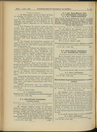 Verordnungs-Blatt für Eisenbahnen und Schiffahrt: Veröffentlichungen in Tarif- und Transport-Angelegenheiten 19041103 Seite: 6