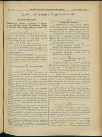 Verordnungs-Blatt für Eisenbahnen und Schiffahrt: Veröffentlichungen in Tarif- und Transport-Angelegenheiten 19041105 Seite: 7