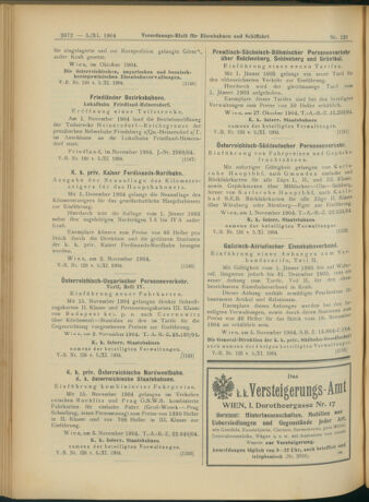 Verordnungs-Blatt für Eisenbahnen und Schiffahrt: Veröffentlichungen in Tarif- und Transport-Angelegenheiten 19041105 Seite: 8