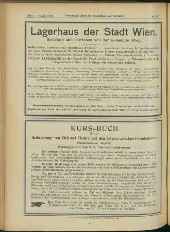 Verordnungs-Blatt für Eisenbahnen und Schiffahrt: Veröffentlichungen in Tarif- und Transport-Angelegenheiten 19041108 Seite: 16