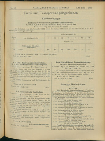 Verordnungs-Blatt für Eisenbahnen und Schiffahrt: Veröffentlichungen in Tarif- und Transport-Angelegenheiten 19041108 Seite: 5