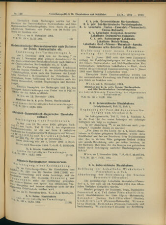 Verordnungs-Blatt für Eisenbahnen und Schiffahrt: Veröffentlichungen in Tarif- und Transport-Angelegenheiten 19041112 Seite: 15