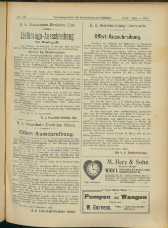 Verordnungs-Blatt für Eisenbahnen und Schiffahrt: Veröffentlichungen in Tarif- und Transport-Angelegenheiten 19041112 Seite: 17