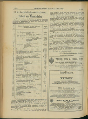 Verordnungs-Blatt für Eisenbahnen und Schiffahrt: Veröffentlichungen in Tarif- und Transport-Angelegenheiten 19041115 Seite: 8