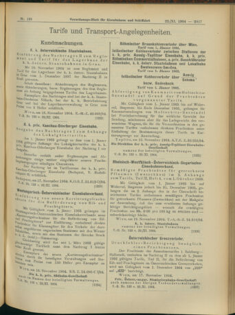 Verordnungs-Blatt für Eisenbahnen und Schiffahrt: Veröffentlichungen in Tarif- und Transport-Angelegenheiten 19041122 Seite: 5