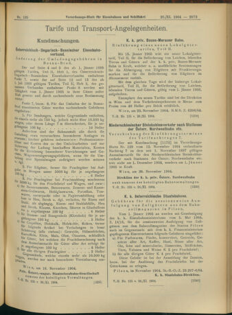 Verordnungs-Blatt für Eisenbahnen und Schiffahrt: Veröffentlichungen in Tarif- und Transport-Angelegenheiten 19041126 Seite: 5