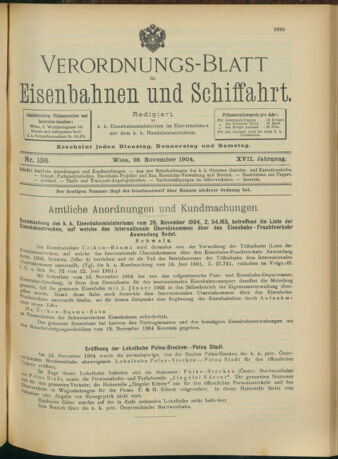 Verordnungs-Blatt für Eisenbahnen und Schiffahrt: Veröffentlichungen in Tarif- und Transport-Angelegenheiten