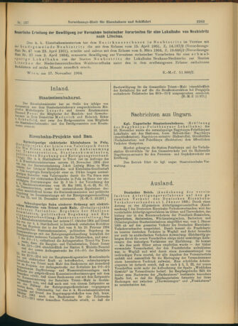 Verordnungs-Blatt für Eisenbahnen und Schiffahrt: Veröffentlichungen in Tarif- und Transport-Angelegenheiten 19041201 Seite: 3