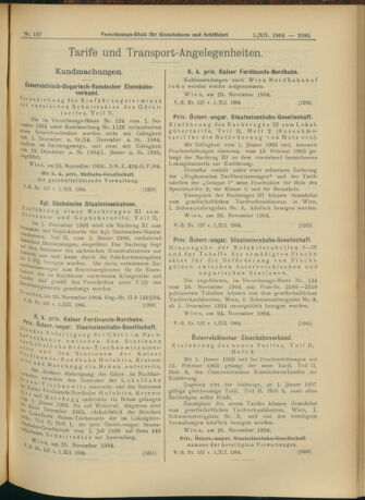 Verordnungs-Blatt für Eisenbahnen und Schiffahrt: Veröffentlichungen in Tarif- und Transport-Angelegenheiten 19041201 Seite: 5