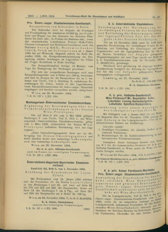 Verordnungs-Blatt für Eisenbahnen und Schiffahrt: Veröffentlichungen in Tarif- und Transport-Angelegenheiten 19041201 Seite: 6