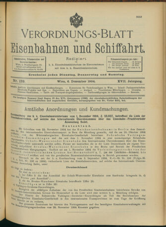 Verordnungs-Blatt für Eisenbahnen und Schiffahrt: Veröffentlichungen in Tarif- und Transport-Angelegenheiten