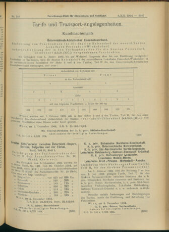 Verordnungs-Blatt für Eisenbahnen und Schiffahrt: Veröffentlichungen in Tarif- und Transport-Angelegenheiten 19041208 Seite: 5